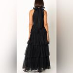 Petal and Pup NWOT  Black FRANCES halter tulle tiered bow maxi dress sz L Photo 2