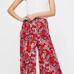 Free People Red and White Wide-Leg Pants Photo 0