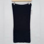 Nine West Black Lined Crocheted Midi Skirt Pencil Small Photo 3