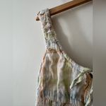 American Eagle  Plaid Pastel Earth Tones Smocked Bubble Crop Top Photo 2