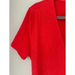J. Crew Textured Faux Wrap Mini Dress Red Size Medium Tie Classic Office V Neck Photo 4