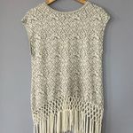 Tart  Gray Macrame Fringe Chastity Top Mixed Print Size XS Photo 5