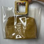 STAUD  Clear Purse with Inner Clutch Faux Crocodile Print Photo 6