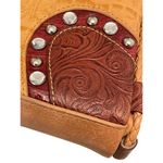 M.C. Marc Chantal Faux Leather Western Shoulder Handbag Tan Photo 5