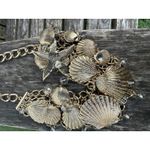 Tommy Bahama ‎ Necklace Gold Multi Shell Cluster Rhinestones Chunky Star Beach Photo 3