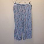 Honeydew blue floral stretchy comfy wide leg capri pajama pants Size L Photo 4