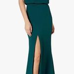 Dress the Population  Gracelyn Blouson Jersey Maxi Gown Thigh High Slit Pine S Photo 0