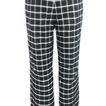 Ann Taylor Black Plaid Checkered Straight Leg High Rise Ankle Dress Pants Size 8 Photo 2