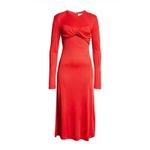 Farm Rio Twisted Cup Midi Dress - Size Small - Red (New) Photo 2
