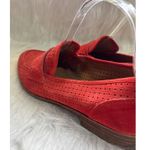 Franco Sarto Sarto Red Suede Perforated Leather Loafers 8.5 Photo 5