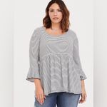 Torrid  Stripe Bell Sleeve Babydoll Tee Photo 1