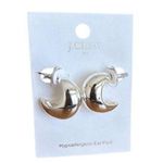 J.Crew Silver Hypoallergenic Crescent Moon Earrings With Secure Ear Post NWT Photo 0