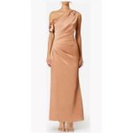 Elliatt copper Retreat one shoulder satin gown Size Large Cocktail Bodycon Photo 10
