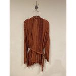 Free People FP One Sasha Cardigan Womens M/L Rust Orange Boho Gauze Belted Kimon Photo 1