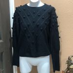 Newbury Kustom  puff ball black long sleeve sweater Photo 1