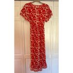 Max Studio London NWT twist front floral red midi dress small Photo 6