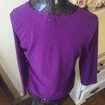 Oscar de la Renta  purple fleece M pullover Photo 1
