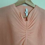 Tibi Cowl Neck Ruched Knit Top Long Sleeve Coral Pink Size XXS Photo 4