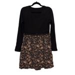 Cupshe  Paisley Print Lace A-Line Mini Dress Black Long Sleeve V Neck Sz Medium Photo 3