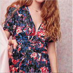 Urban Outfitters Emmy Ruched Floral Mini Dress in Blue and Red, Size Small Photo 7