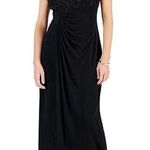 Connected Apparel Embellished Faux Wrap Dress Women 12 Black Sleeveless Cocktail Photo 0