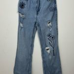 Hollister Ultra High-Rise Floral Embroidered Dad Jeans Size 1R waist 25 Photo 2