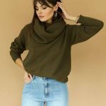 Harper NWT  Lane Gouti Cowl Neck Off Shoulder Green Sweater Size 2XL Photo 0