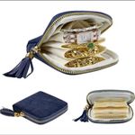 Turquoise Travel Jewelry Case, Velvet, 5 Separate Compartments ~NEW~ Blue Photo 9