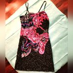 Nasty Gal COPY - NWT Abstract Floral Sequin Strappy Mini Dress Size 2 Photo 3