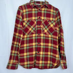 Ralph Lauren Rugby Plaid Flannel Button Down Shirt Skinny Fit Size 6 Red Photo 0