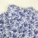 H&M  Purple‎ White Floral Print Cotton Dress V-Neck Ruffle A-Line Size Medium Photo 4