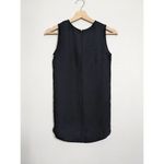 Aritzia Babaton Crepe Sleeveless Top Womens Size XXS Tank Back Zip Hi Low Black Photo 1
