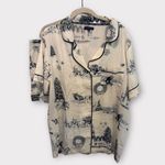 Katie Kime Women's 3XL Pajama Set Christmas Winter Print Short Sleeve Loungewear Black Size undefined Photo 0