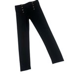 ZARA  Black High Rise Ponte Leggings Medium Gold Button Embellishments Photo 2