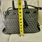 Dooney & Bourke Monogram Signature Tassel Tote Vintage purse black gray Photo 7