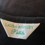 Laura Ashley  Black Multicolor Top Shirt Beaded Sequin Accents Petite Medium PM Photo 2