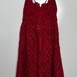 Maeve Anthropologie Red Summer Moon Lace Babydoll Dress Size 2 Photo 3