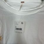 Free People NWT  White T-shirt Gold moon stars embroidered angel sleeves … Photo 4