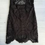 Bebe  Elegant Black Open Back Lace Mini Dress XS Photo 3