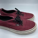 Vans  Burgundy Canvas Lace Up Sneakers Womens 9.5 Red Casual Classic Basic Photo 1