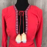 Kas New York embroidered jumper romper outfit with tassel detail low cut small Pink Photo 3