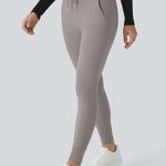 Halara Softlyzero HighWaisted Drawstring Full Length Joggers Gull Gray S P Photo 2