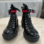 Steve Madden Black and Red Rude Combat Boots Photo 1