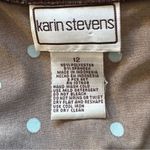 Karin Stevens Vintage Brown Polka Dot Belted Blouse L 12 Photo 6