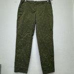 Boden Richmond Ankle Pant Womens Forest Green Hot Pink Polka Dot Embroidered 12P Photo 3