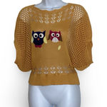 Owls Crochet Sweater Yellow Photo 0