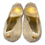 Michael Kors  Sparkling Gold Peep-Toe Heels excellent condition size 5 Photo 11