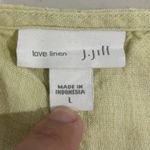 J.Jill Light Yellow Green 100% Linen Sleeveless Dress Women's Size‎ Large L Photo 3