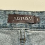 Just USA  Light Blue Frayed Denim Shorts Photo 4