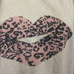 Wildfox  women’s Leopard Lips Kiss oversized pullover crewneck Sweatshirt Photo 3